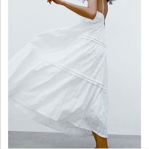 Zara Long Textured Dress - White